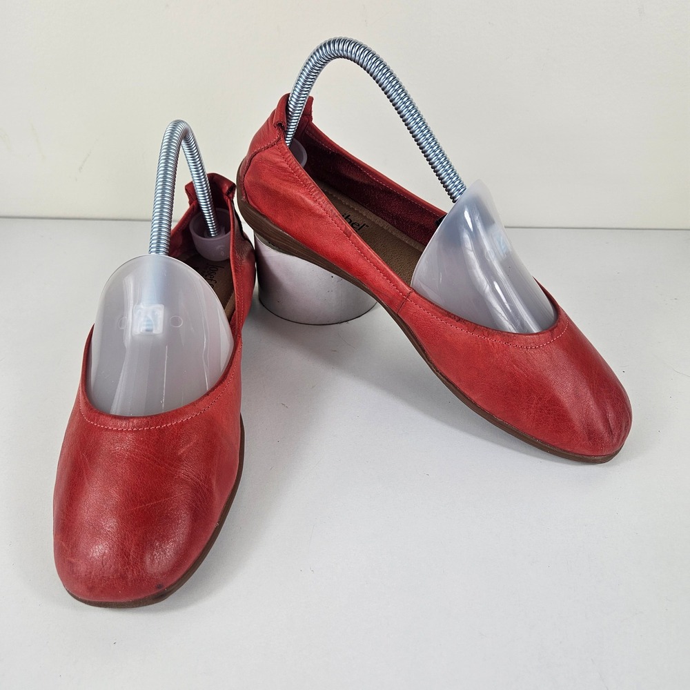 Josef Seibel Fenja Women 6.5 Red Leather Ballet Flats Double Air Comfort Shoe